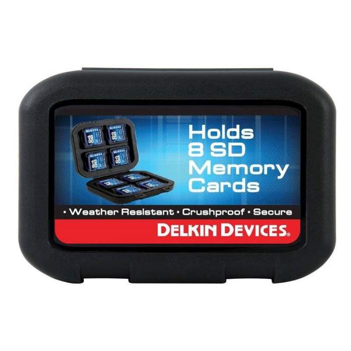 Memory Card Case - DELKIN WEATHER RESISTANT CASE FOR 8 SD MEMORY CARDS - quick order from manufacturer