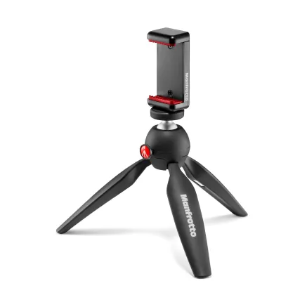 Mini Statīvs ar universālo viedtālruņa stiprinājumu Manfrotto Pixi Smart MKPIXICLAMP-BK melns