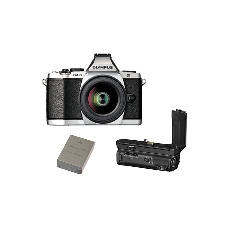 Bezspoguļa kameras - Olympus E-M5II 1240 Kit slv/blk + HLD-8 Power Battery Holder + BLN-1 Battery - ātri pasūtīt no ražotāja