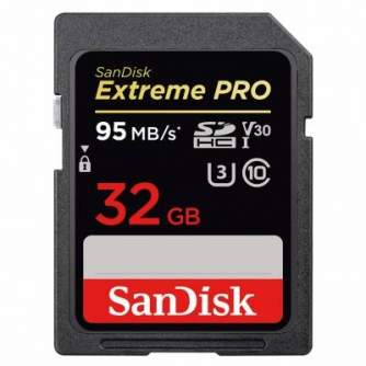 Atmiņas kartes - SanDisk Extreme PRO SDHC UHS-I V30 95MB/s 32GB (SDSDXXG-032G-GN4IN) - ātri pasūtīt no ražotāja