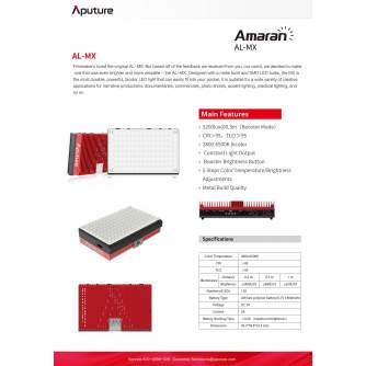 On-camera LED light - Aputure Amaran AL-MX 128 LEDs credit card size bi-color - quick order from manufacturer