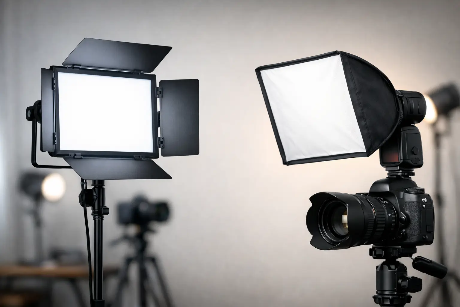 LED paneļi vai zibspuldzes - ko izvēlēties?