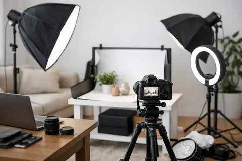 Kā salikt mājas foto studiju bez pārmaksas