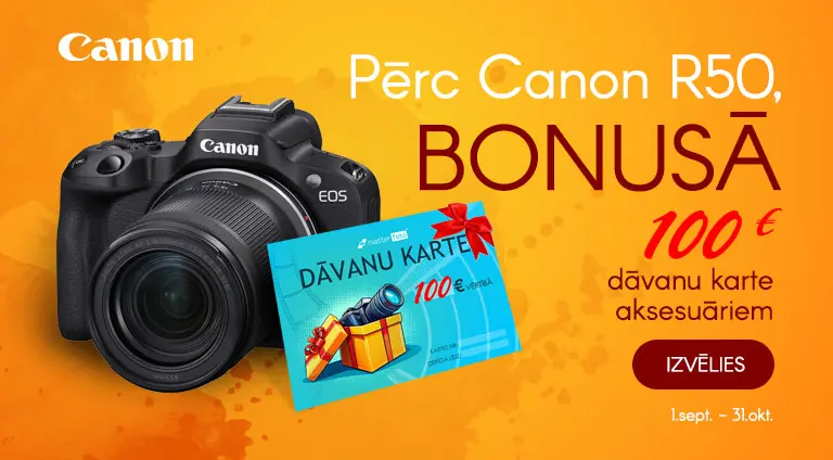 Canon R50 dāvanu karte 100Eur